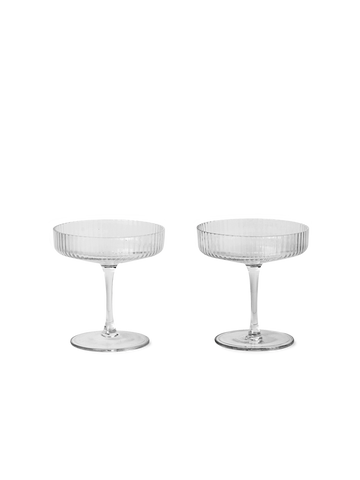 Ferm living Ripple Champagne Saucers (set of 2) clear