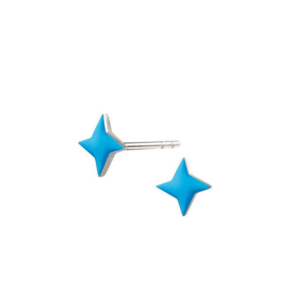 SCHERNING STELLA stud earrings kleur Azur