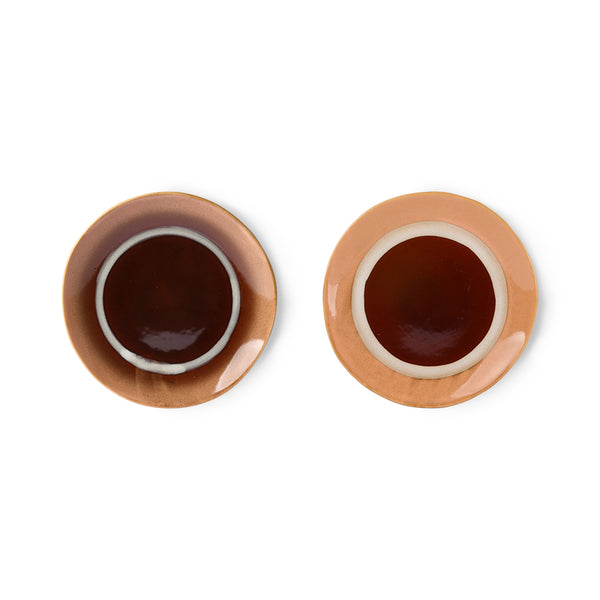 Hk living 70s ceramics: dessert plates, stream (set of 2)