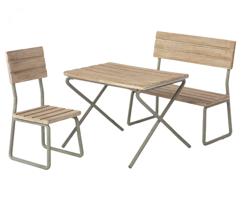 Maileg - Garden set, Table w. chair and bench